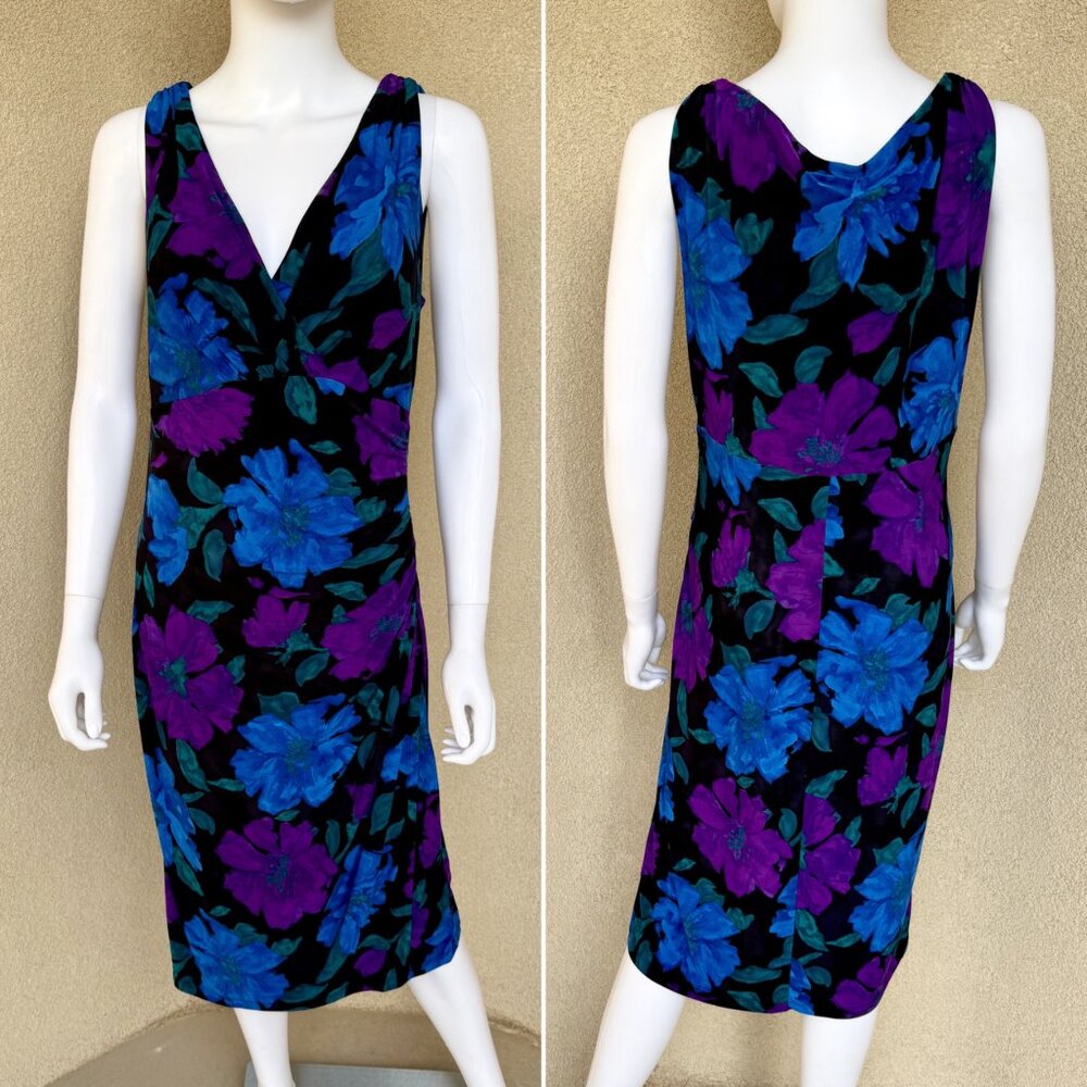 Quiet Luxury Electric Floral 90s Bodycon Dress - Picture 2 of 10